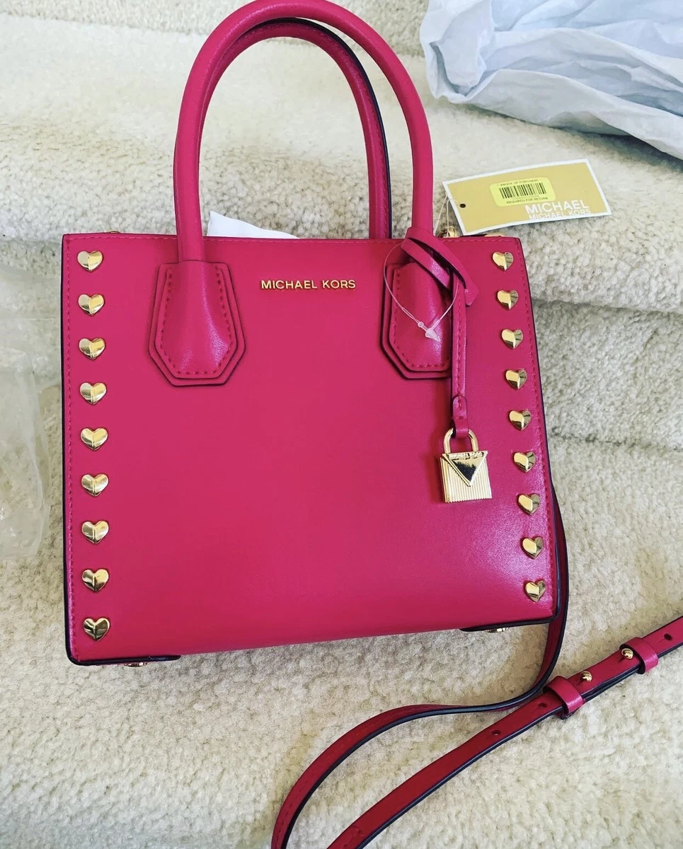 Michael Michael Kors Mercer Medium Leather Messenger - Deep Pink