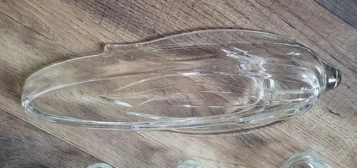 Vintage Set of 4 Clear Heavy Glass Corn Shaped Corn on the Cob Holders trays  - Picture 4 of 6