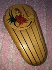 Retro 1950's wooden rooster knife block for five knives wall mount