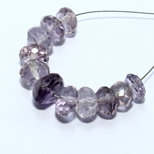 Amethyst Faceted Rondelle Beads Briolette Natural Loose Gemstone Making Jewelry - Picture 2 of 5