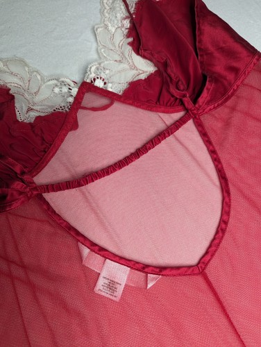 VTG Y2K 2000's VICTORIA'S SECRET Valentines Day Babydoll Slip Lingerie Red MED - Picture 12 of 16