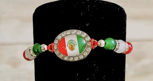 2 Mexican Flag Bracelets 2 Pulseras Mexicanas Bandera Mexicana - Picture 3 of 4