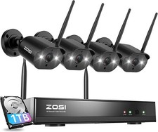 ZOSI H.265 8CH 3MP wireless security WiFi Outdoor camera system 1TB HDD Audio