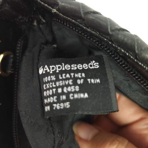 Appleseeds Clutch Geldbörse schwarz Lederkorb gewebt abnehmbar Umhängegurt - Bild 7 von 12