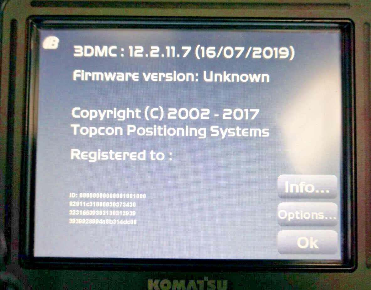 【TOPCON】ビジョンテスター② Komatsu 3DMC v.12.2 Monitor Machine Control Display Advanced