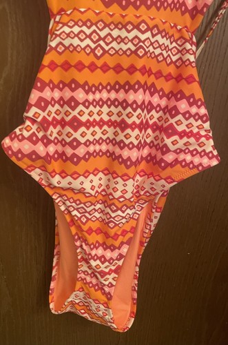 Aerie Halter Cut Out One Piece Long Swimsuit Bright Colors NWOT XL - Picture 3 of 10