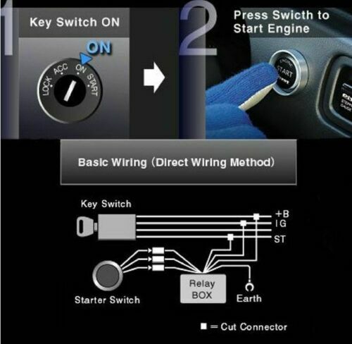 Universal For Car Engine Start Push Button Switch Ignition Starter Kit Blue 12v - Picture 3 of 12