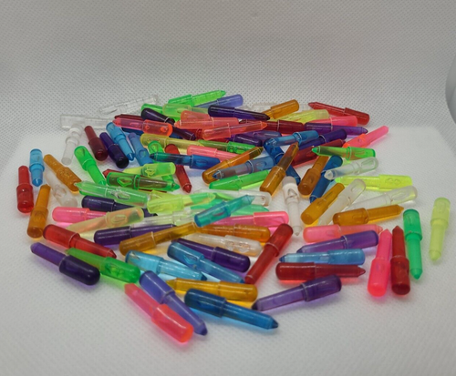 Vintage Original Lite Brite Pegs mostly 1 1/8" 100 Mixed Colors varied lots - Picture 2 of 6