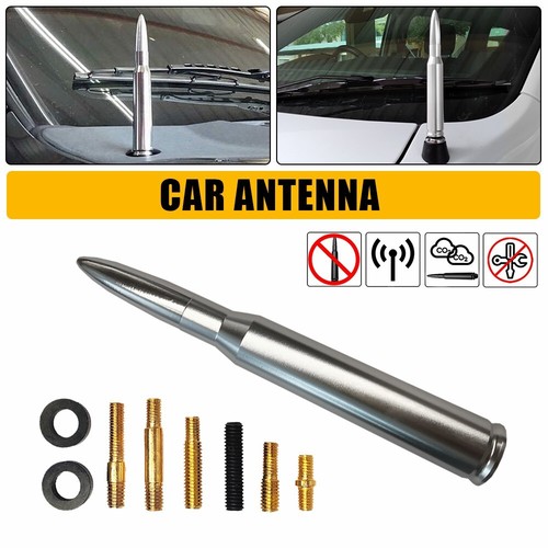 CHROME Bullet Antenna for Ford F150 Chevy Silverado GMC Sierra Dodge RAM 50 Cal - Picture 14 of 22