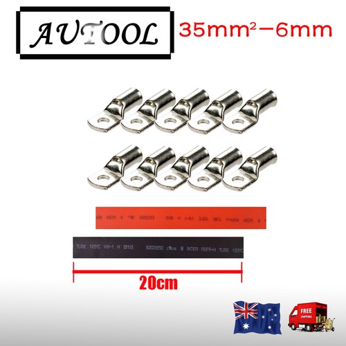 10 X Battery Cable Lead Lug Terminals 35-6 for Electrical wire 2 B&S cable OZ - Picture 1 of 3