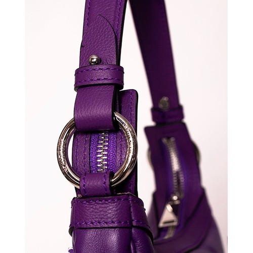 NEW VERSACE $1650 Purple Leather RUNWAY REPEAT MINI HOBO BAG & CROSSBODY STRAP - Picture 11 of 24
