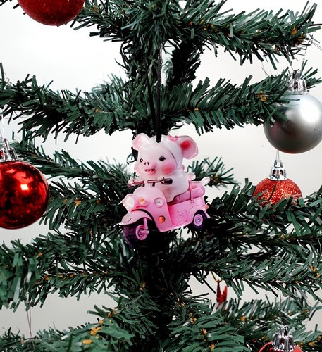 Pig Christmas Ornament Cute Baby Pig Motorcyle Holiday Tree Decor Gifts Hang 2D - Bild 3 von 4