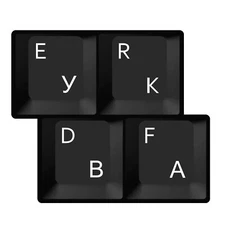 White Russian / Ukrainian Keyboard Stickers On Transparent Background for All PC