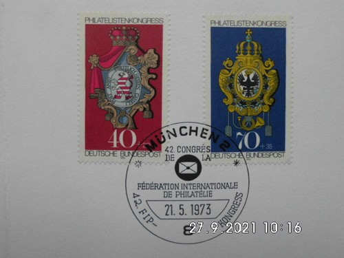POST - EIGENWERBUNG - IBRA München 1973 - Faltkarte - Sonderstempel Philateliste - Bild 2 von 3
