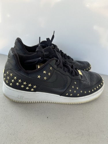 Nike Women's Air Force 1 Low 07 XX Gold Studded 'Star-Studded' AR0639-001 Sz12 - Picture 2 of 8