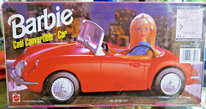 Mattel BARBIE "COOL CONVERTIBLE" red roadster, Circa 1998, unopened & COMPLETE!