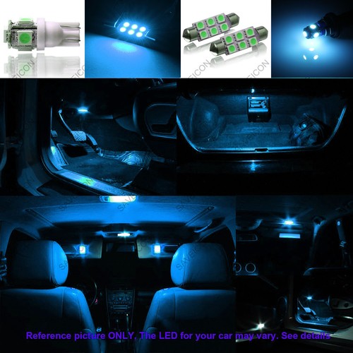 Paquete de 12 luces interiores LED AZUL HIELO para Audi A6 S6 2012-2015 + herramienta de palanca - Imagen 3 de 7