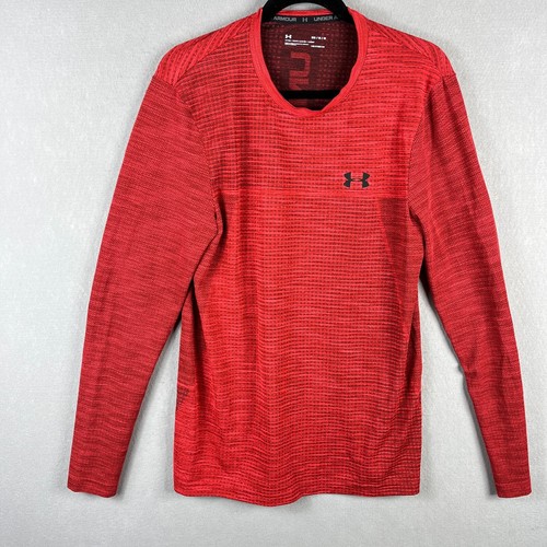 Camiseta Under Armour Para Hombre M Roja Negra Heatgear Ajustada Doble Cara Logo Deportes - Imagen 3 de 13