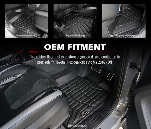 KIWI MASTER 3D Car Floor Mats TPE Liner For Toyota Hilux N80 Auto 2016-Current - Picture 8 of 10