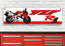 BR269B YAMAHA YZF R1 4XV Rot Schwarz Motorrad Werkstatt Banner Schild