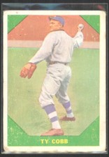 1960 Fleer Baseball Greats POOR (Crease) Ty Cobb #42