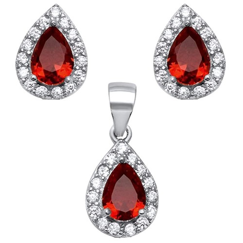 AMYJANE Silver Teardrop Crystal Bridal Jewelry Set - Cubic Zirconia Earrings & Necklace For Women, Gift Box - View #11