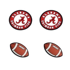 NCAA Alabama Crimson Tide Team For Crocs Shoe Charms Jibbitz - 4 Pieces