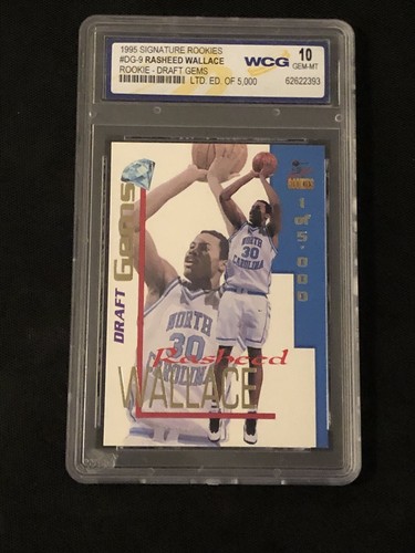RASHEED WALLACE 1995 SIGNATURE ROOKIES DRAFT GEMS WCG SLABBED GEM MINT 10 - Picture 1 of 2