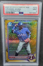 Luisangel Acuna 2022 Bowman Chrome Mega Box's Gold Refractor /50 PSA 9