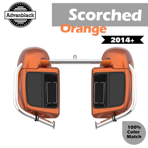 Scorched Orange Lower Vented Fairing For 14+ Harley Davidson Touring Street - Picture 8 of 8