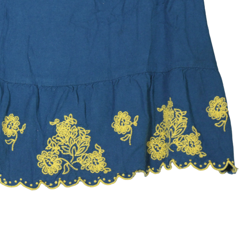 Mini Boden Girls Dress Size 7 8 Years Blue Embroidered Viscose Jersey Knit - Picture 4 of 10