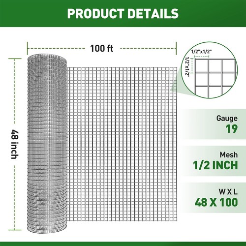 Chicken Wire Mesh Galvanised Welded Wire Mesh 1/2 Inch Galvanised Netting UK NEW - Picture 15 of 15