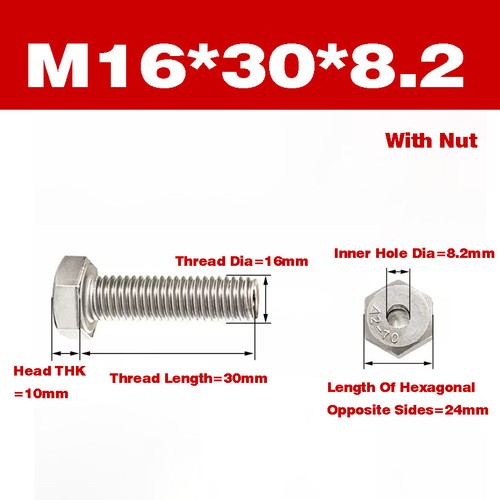 304 SS Sechskant-Hohlschraube/Hohlschraube/Durchgangslochschraube M4M6M8M10M12M20 - Bild 44 von 60