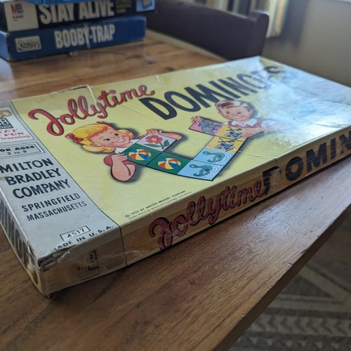 Vintage Milton Bradley Jollytime Dominoes Game - 1955 In Box - Picture 2 of 6