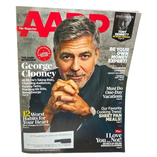 AARP Magazine February March 2021 George Clooney Tony Bennett One Day Vacations