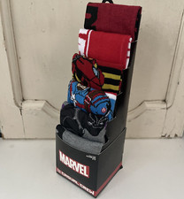 Marvel 6 Pair Casual Crew Socks Size 8-12 Bioworld Graphic Comic Multi-color NEW