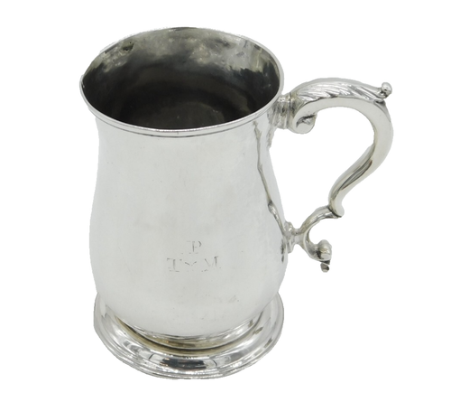George III Sterling Silver Pint Tankard Antique 1763 London Francis Crump