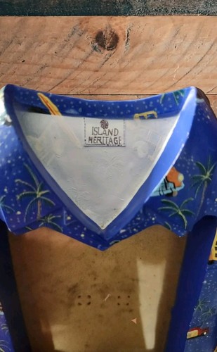 Island Heritage Hawaiian Aloha Shirt 3D Picture Frame Blue Beach Cars 4x3 Inch - Picture 6 of 6
