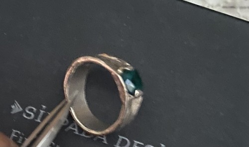 Silpada Sterlingsilber Ring Fine Delight Smaragd simuliert Größe 6