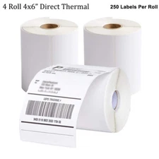 4 Rolls 4x6 Direct Thermal Shipping Labels For Zebra 2844 ZP450 ZP500 Eltron