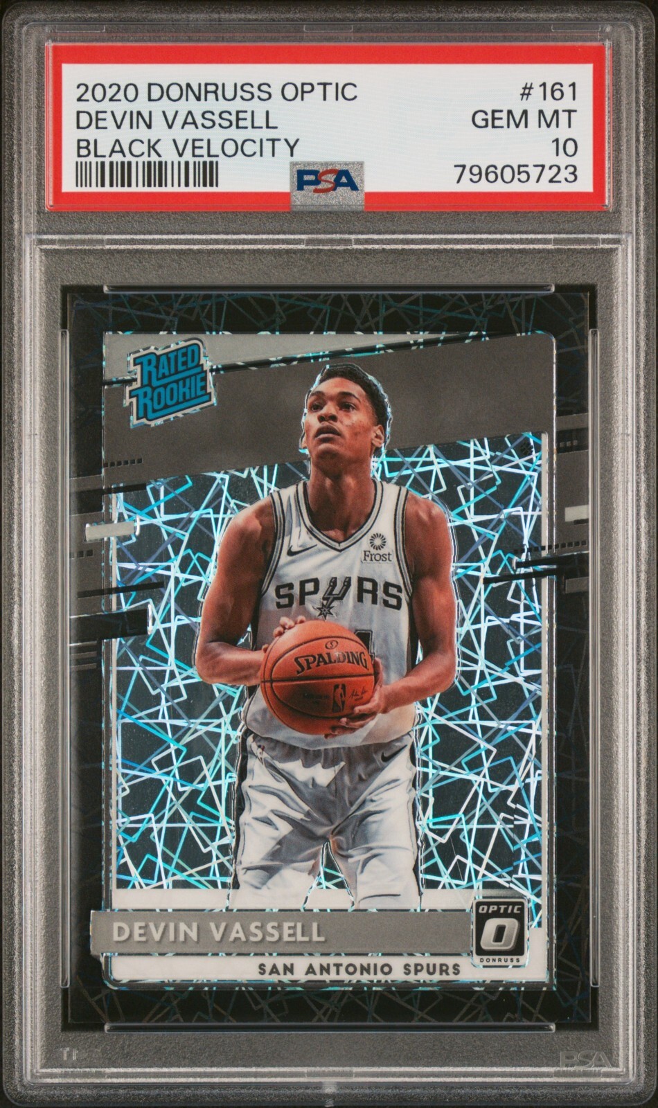 2020-21 Donruss Optic Rated Rookie Devin Vassell /39 Black Velocity PSA 10 #161