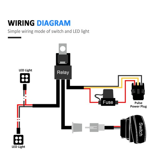 WEISEN Plug & Play Spot Lights Wiring Harness Kit For Polaris General Pulse bar - Picture 4 of 12