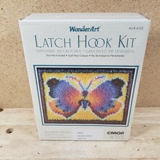 Caron WonderArt Butterfly Fantasy Latch Hook Rug Kit 15" x 20" 4125 Sealed