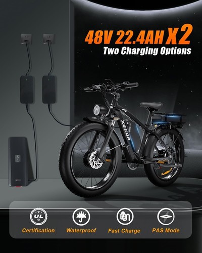 Electric Bike 48V/52V 22.4AH 3000W Brushless Motor 26" Fat Tire All Terrain MTB - Picture 105 of 123