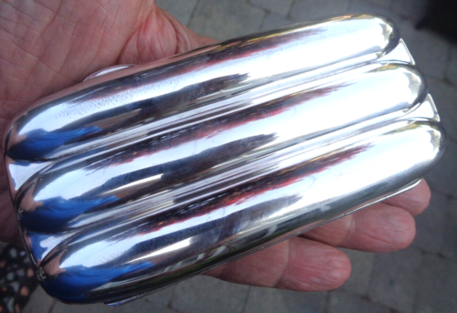 SUPERB Vintage Sterling Silver Three Tube Fluted Cigar Case h/m 1907 Birmingham - Picture 6 of 10