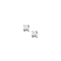 14k White Gold Aaa Quality Complete Princess Cut Diamond Earrings (4mm) on sale 14k White Gold Aaa Quality Complete Princess Cut Diamond Earrings (4mm) on sale