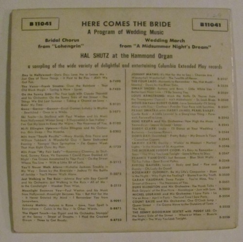 (45 w/ PS) (Hear) Hal Shutz - Here Comes The Bride - Organ Wedding Music (1958) - Picture 2 of 4