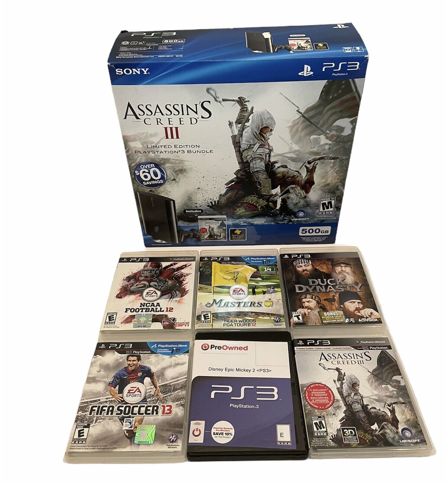 6 GAME PACK! ASSASSIN'S CREED PS3 LOT! All manuals & inserts