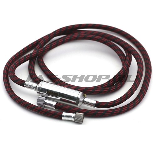Airbrush hose in textile braid  G1/8' x G1/8', 1.8 m, with filter . JAS 1421 - Afbeelding 1 van 3