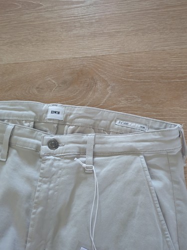 Chino corto slim nuovo con etichette (118$) Edwin endurance Otis in pietra grigia taglia 38 Golf - Foto 2 di 5